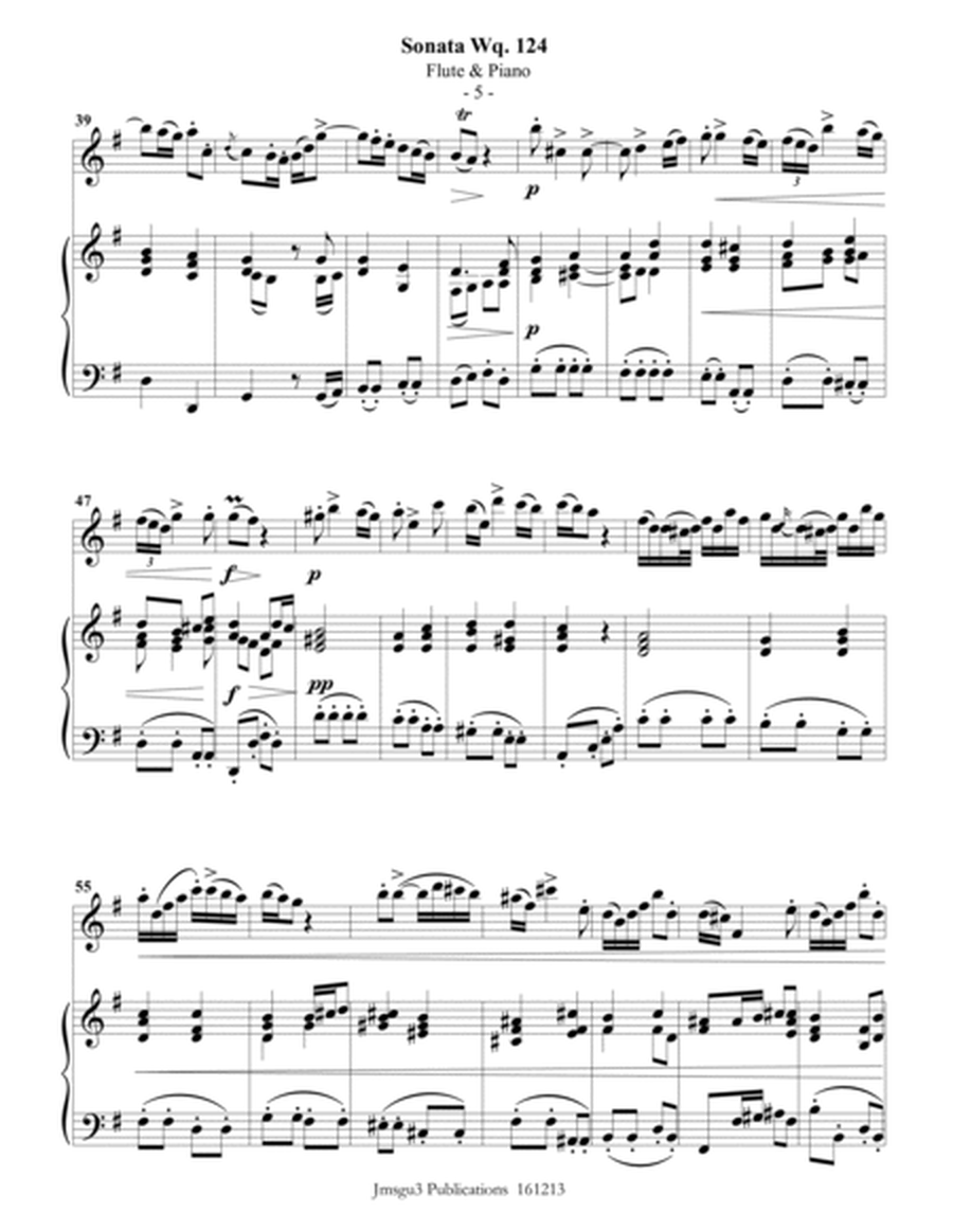 CPE BACH: Sonata in E Minor WQ124 for Flute & Piano image number null