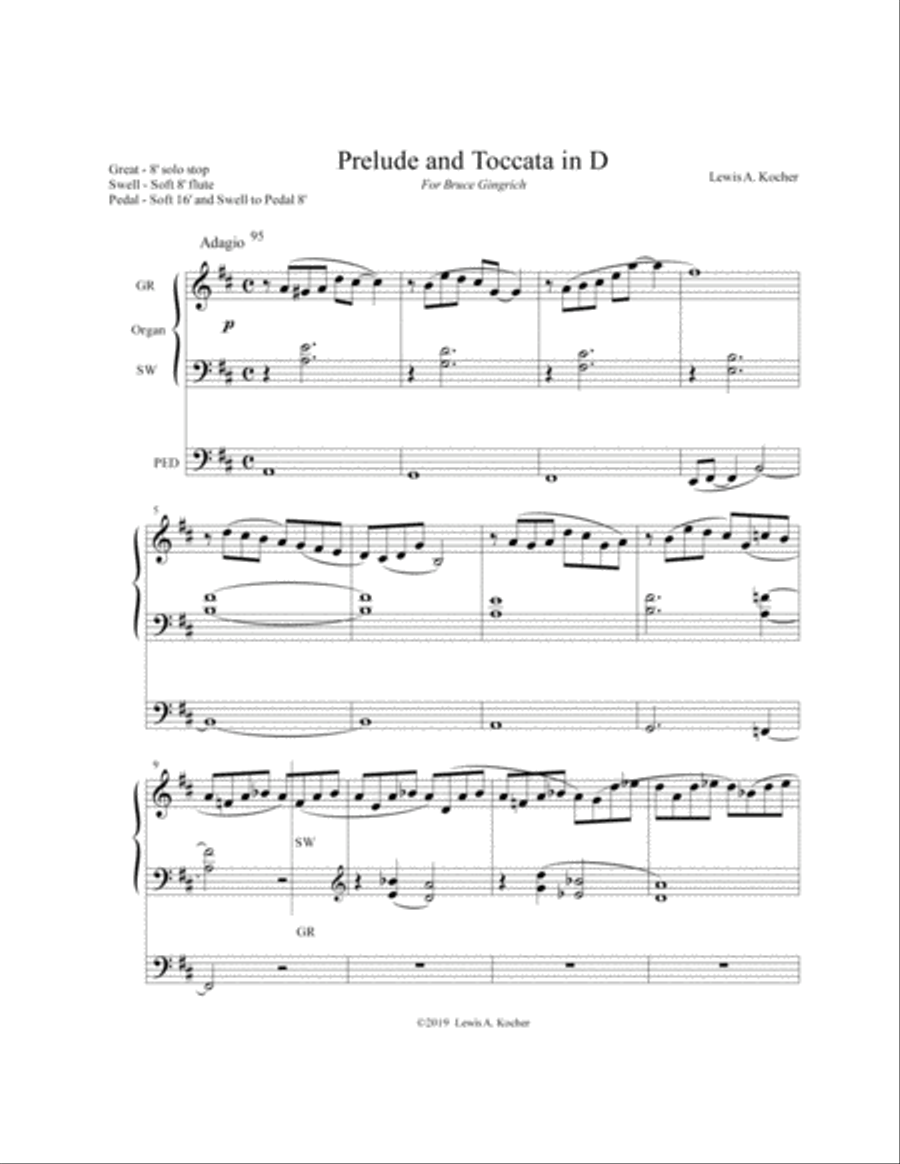 Prelude and Toccata in D Organ Solo scores gallery preview page 2