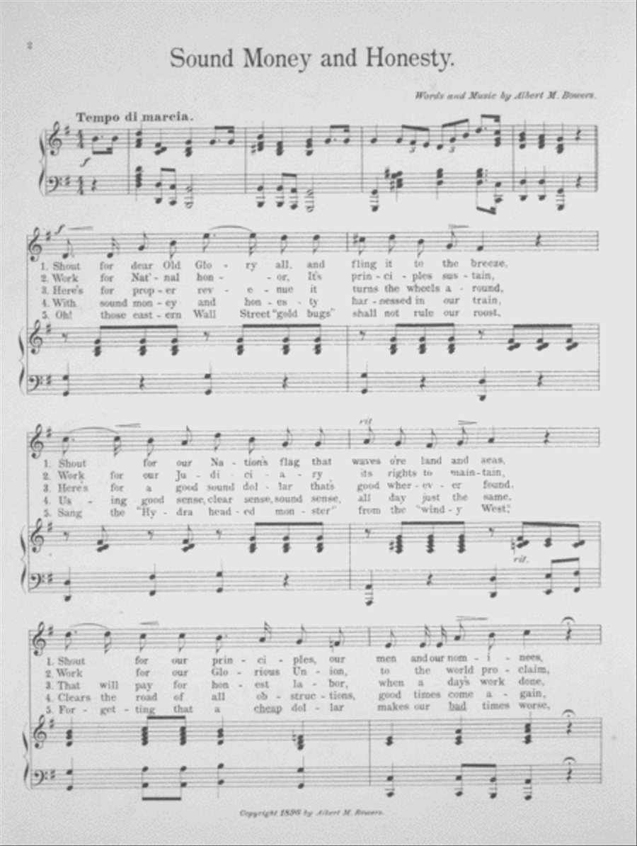 Sund Money and Honesty. Song and Chorus Choir scores gallery preview page 2