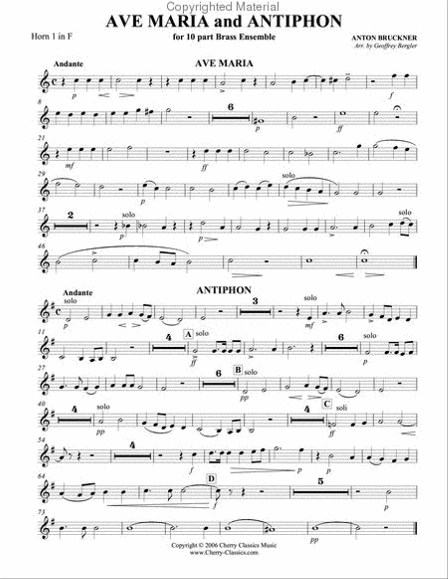 Ave Maria & Antiphon Ave Maria & Antiphon Brass Ensemble scores gallery preview page 5