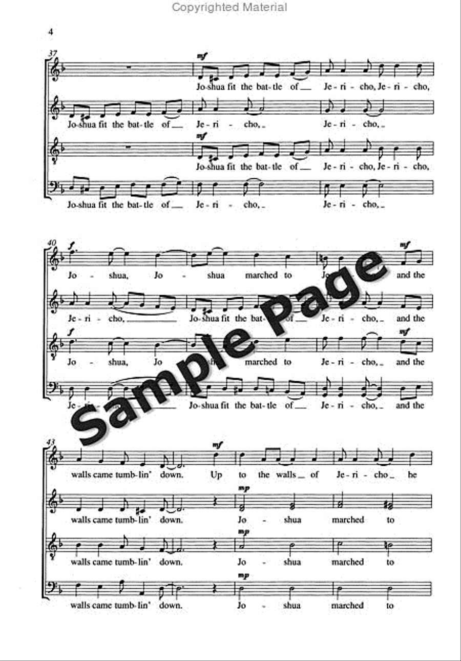 Joshua Fit the Battle of Jericho 4-Part scores gallery preview page 5
