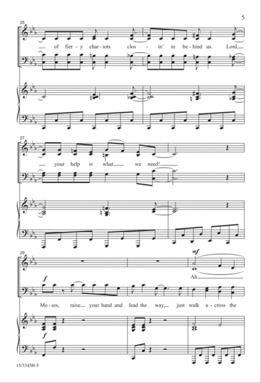 Moses, Now Your People Are Free! 4-Part scores gallery preview page 5