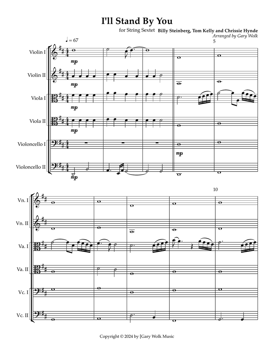 I'll Stand By You Cello scores gallery preview page 1