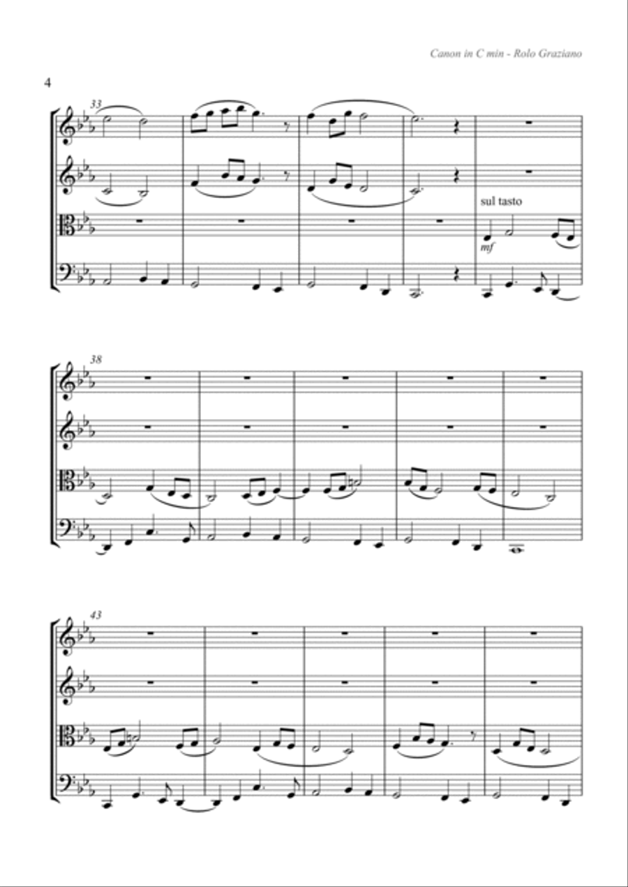 CANON IN C MIN CANON IN C MIN String Quartet scores gallery preview page 4