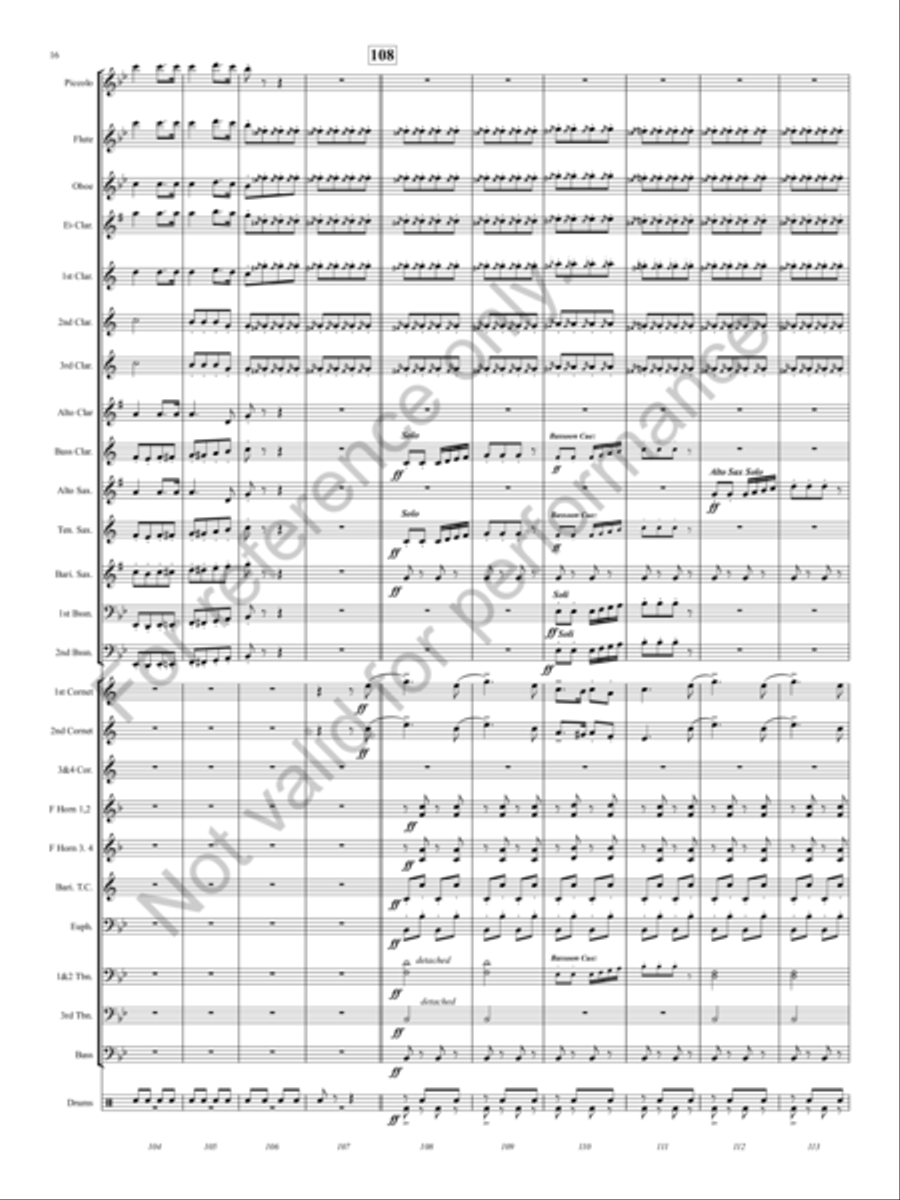 Marching Through Georgia Concert Band scores gallery preview page 13
