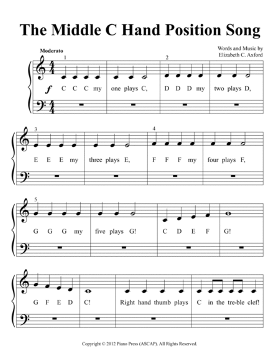 The Middle C Hand Position Song