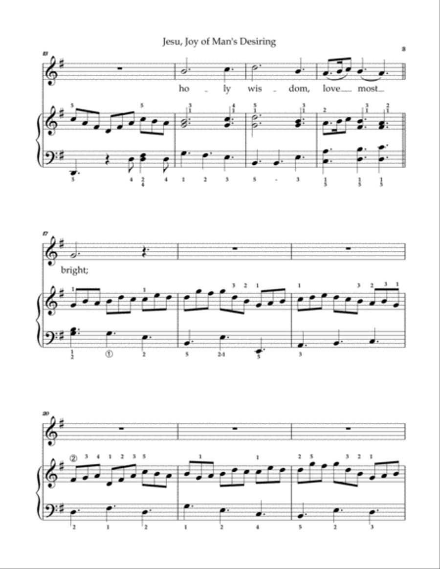 Jesu, Joy of Man's Desiring Piano, Vocal, Guitar scores gallery preview page 3