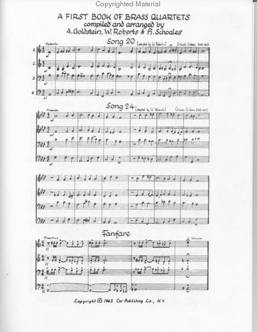 A First Book of Brass Quartets (16 Quartets)Goldstein,Roberts & Schoales