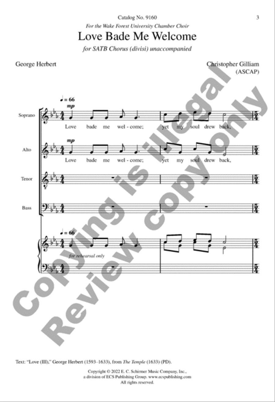 Love Bade Me Welcome Divisi scores gallery preview page 3