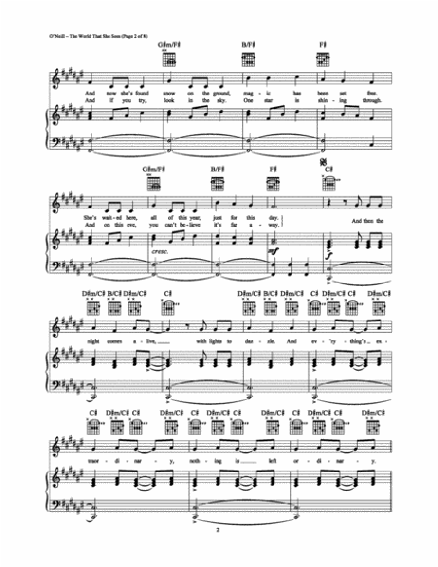 The World That She Sees The World That She Sees Piano, Vocal, Guitar scores gallery preview page 2