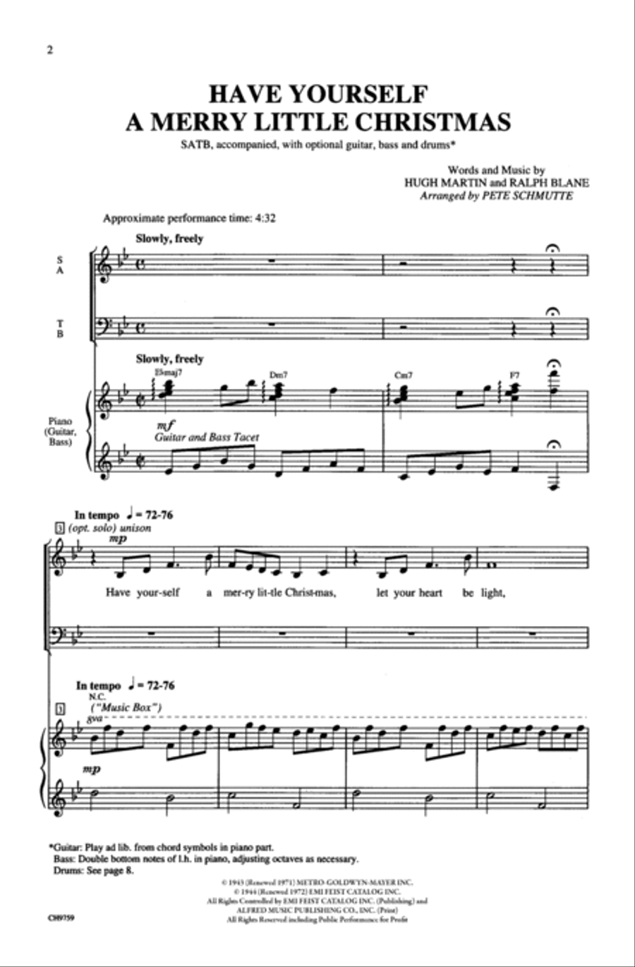 Have Yourself a Merry Little Christmas 4-Part scores gallery preview page 9