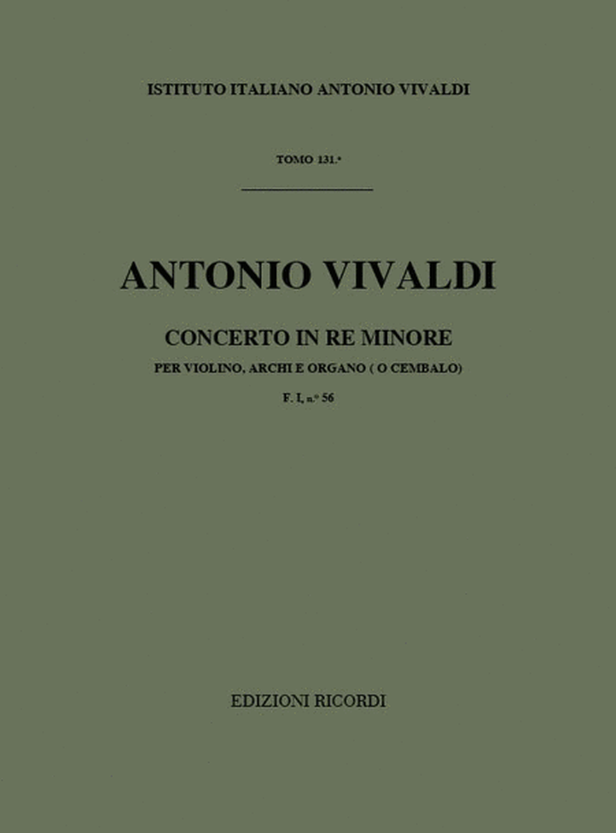 Concerto Per Violino, Archi E BC: In Re Min Rv 238
