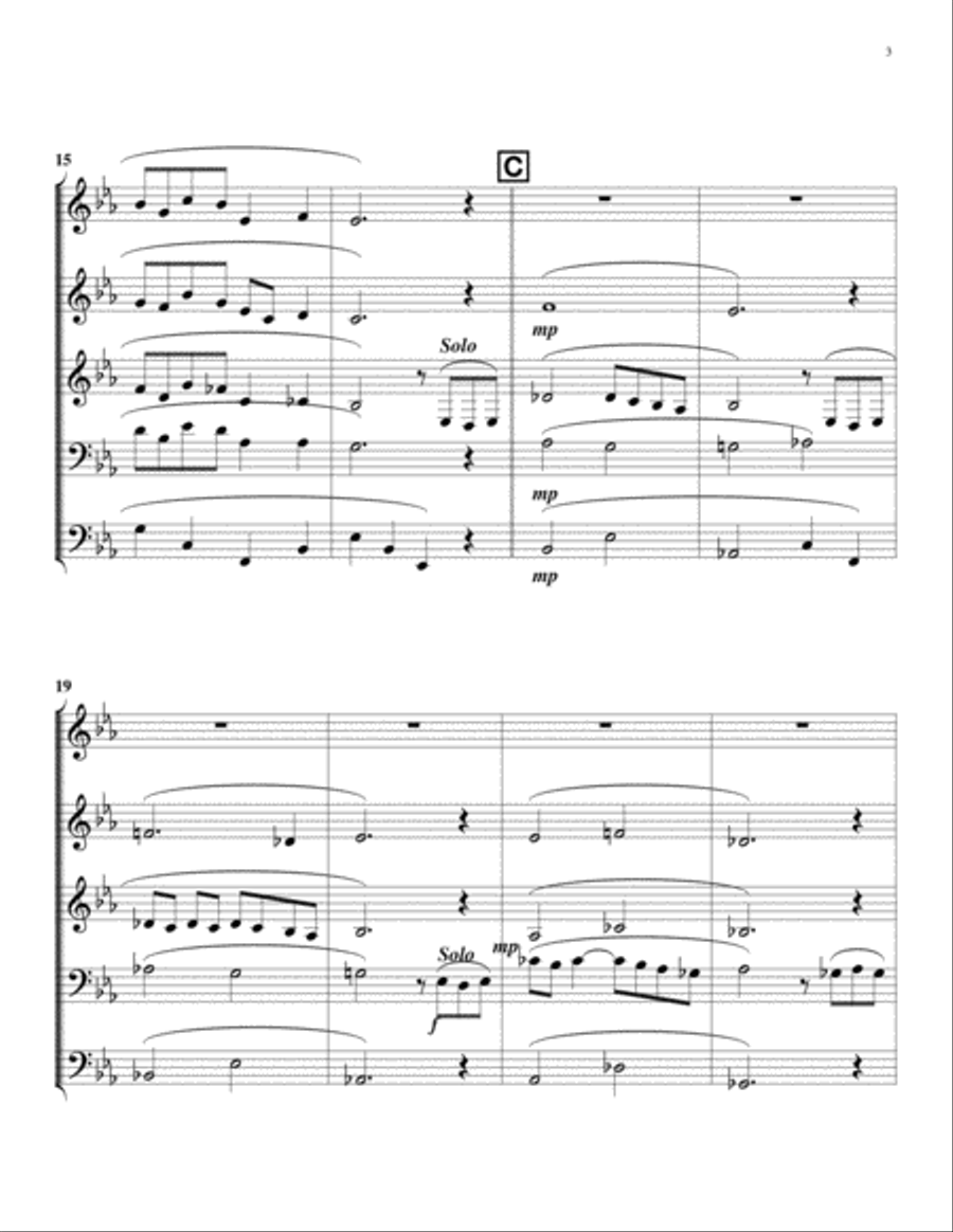 The Christmas Song (Chestnuts Roasting On An Open Fire) Brass Ensemble scores gallery preview page 5