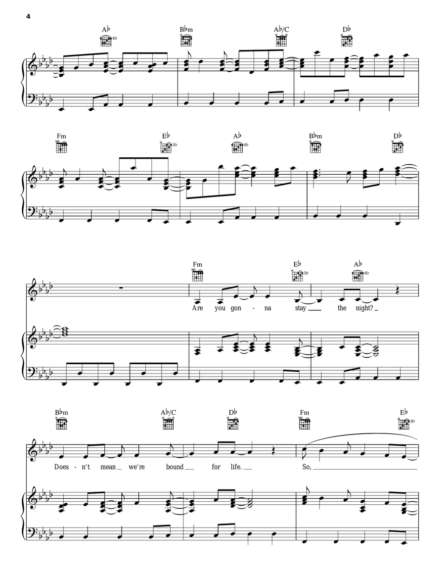 Stay The Night Piano, Vocal, Guitar scores gallery preview page 4