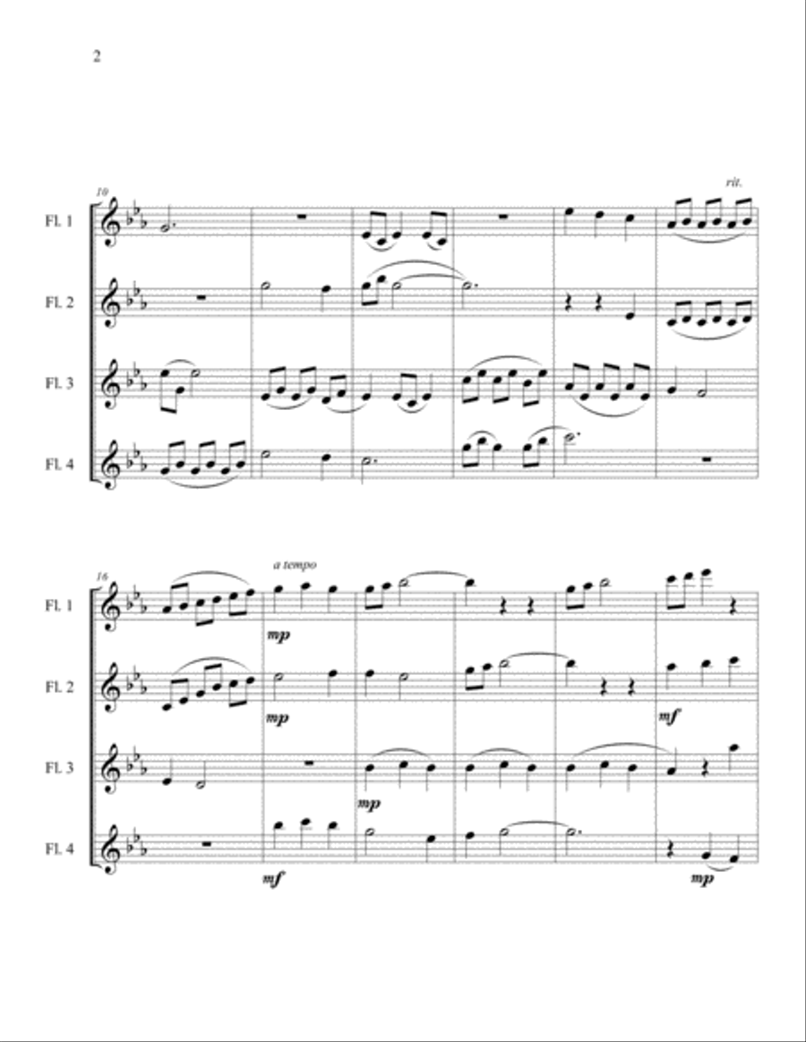His Eye Is On The Sparrow (Quartet) Woodwind Quartet scores gallery preview page 2