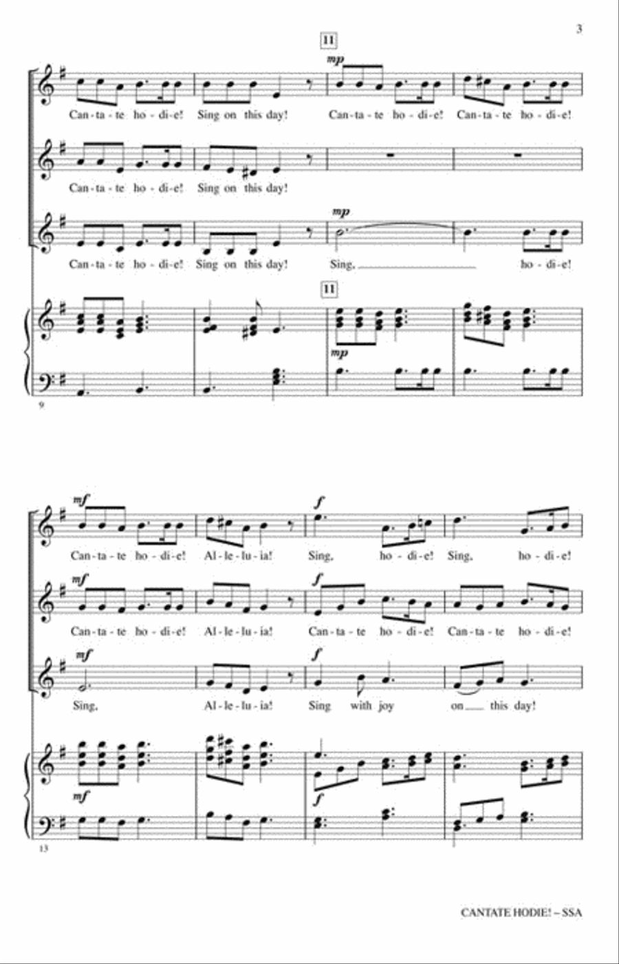 Cantate Hodie! (Sing on This Day!) SSA scores gallery preview page 3