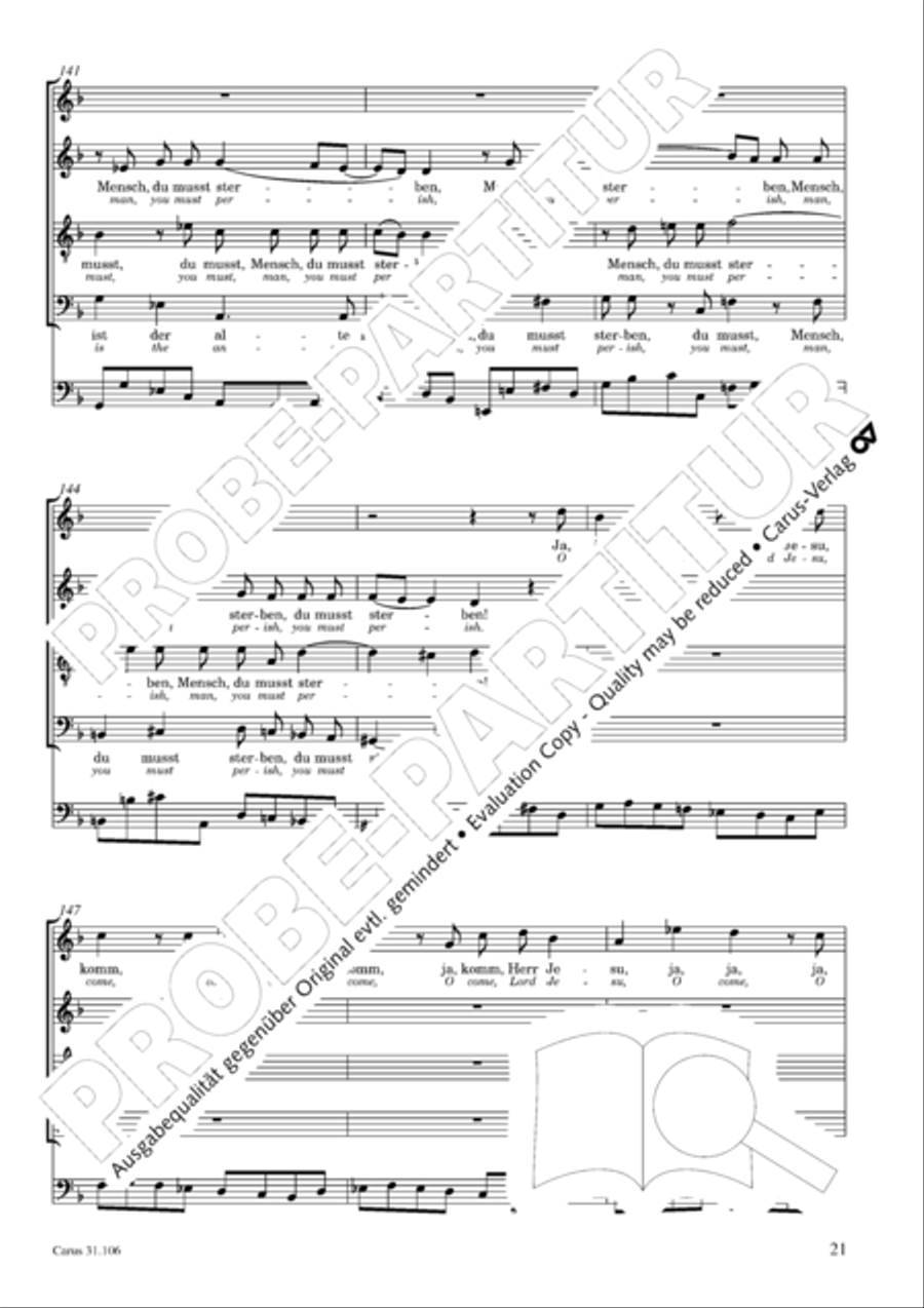God's own time is the time appointed (Gottes Zeit ist die allerbeste Zeit) 4-Part scores gallery preview page 22