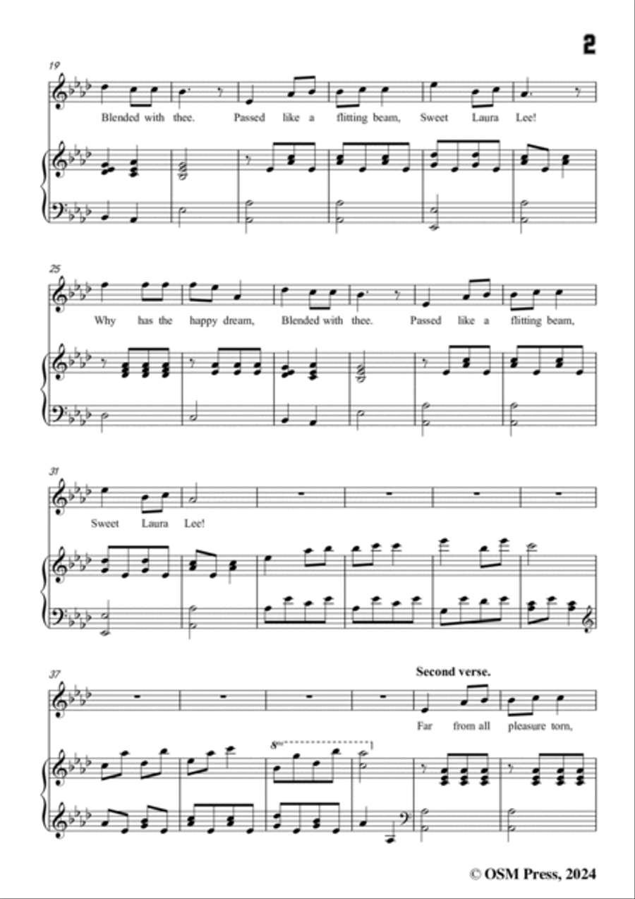 S. Foster-Laura Lee,in A flat Major Voice scores gallery preview page 3