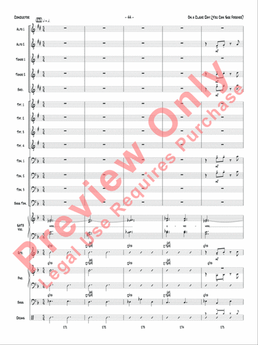 On a Clear Day (You Can See Forever) Jazz Ensemble scores gallery preview page 47
