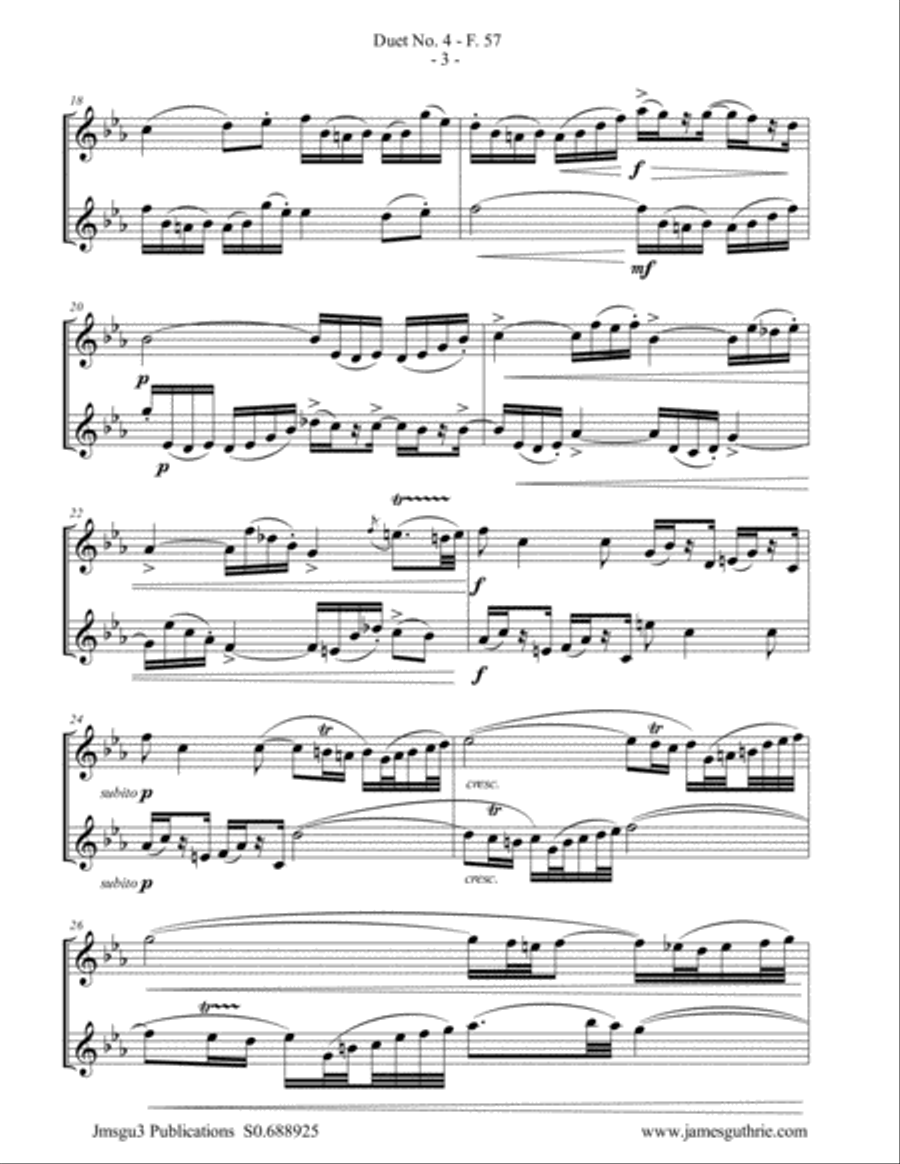 WF Bach: Duet No. 4 for Tenor Sax Duo Woodwind Duet scores gallery preview page 3