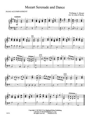 Mozart Serenade and Dance: Piano Accompaniment