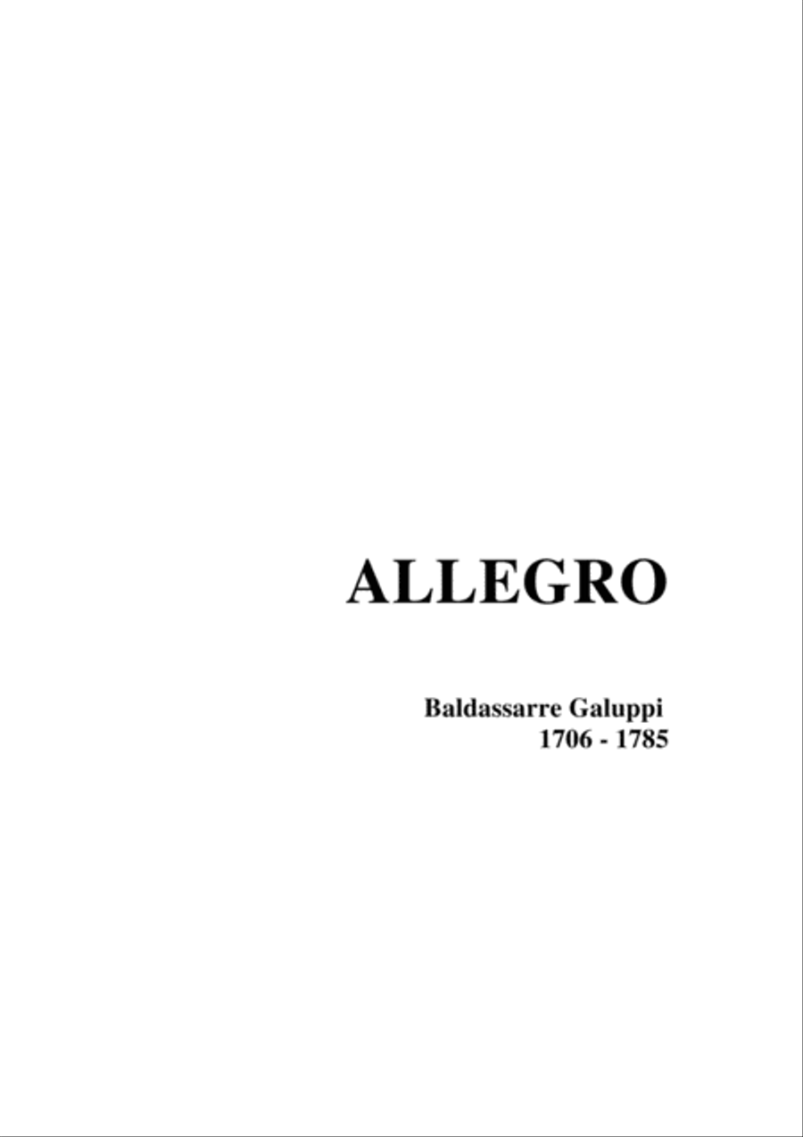 ALLEGRO - Baldassarre Galuppi (1706 - 1785) Small Ensemble scores gallery preview page 1
