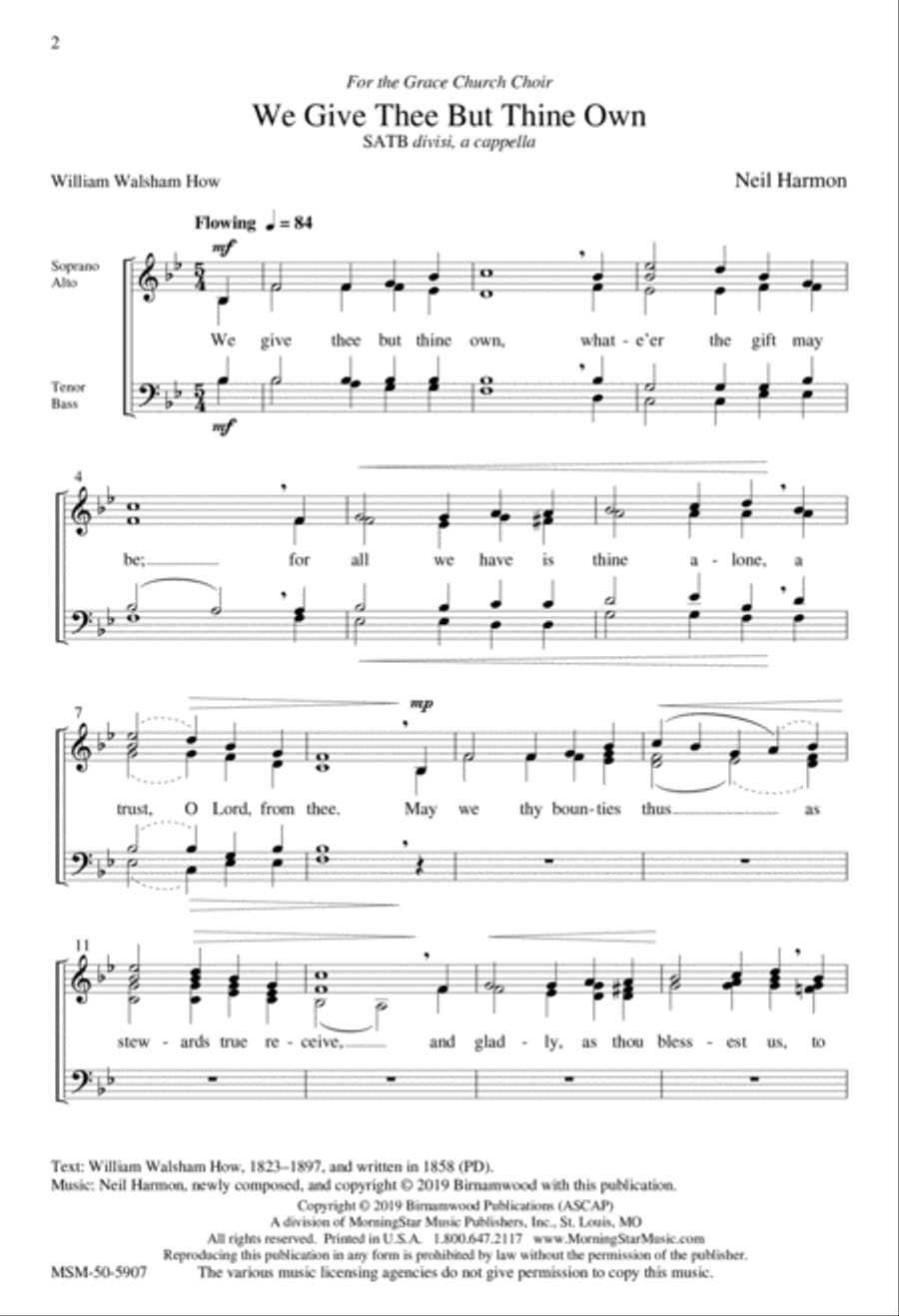 We Give Thee But Thine Own Divisi scores gallery preview page 2