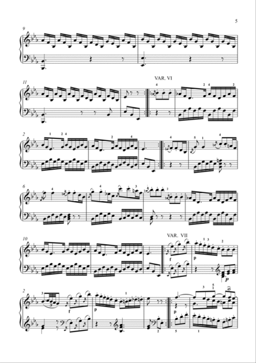 Mozart-12 Variations on La belle Françoise, K.353 Piano Solo scores gallery preview page 6