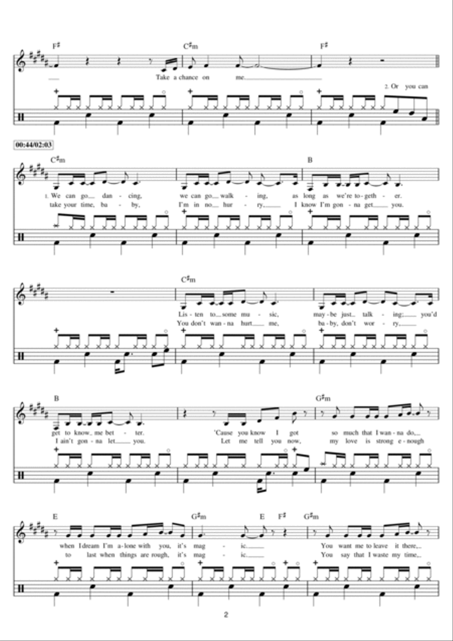 Take A Chance On Me Drum Set scores gallery preview page 2