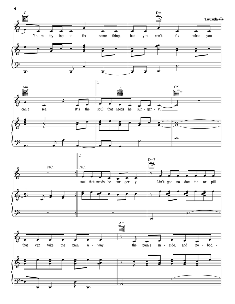Pretty Hurts Piano, Vocal, Guitar scores gallery preview page 4