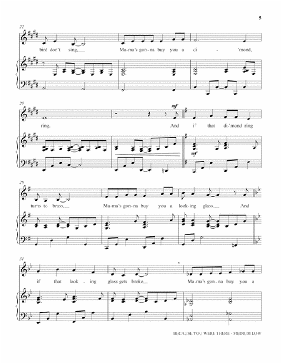 Hush, Little Baby (Medium Low Voice) (includes Audio) Choir scores gallery preview page 4