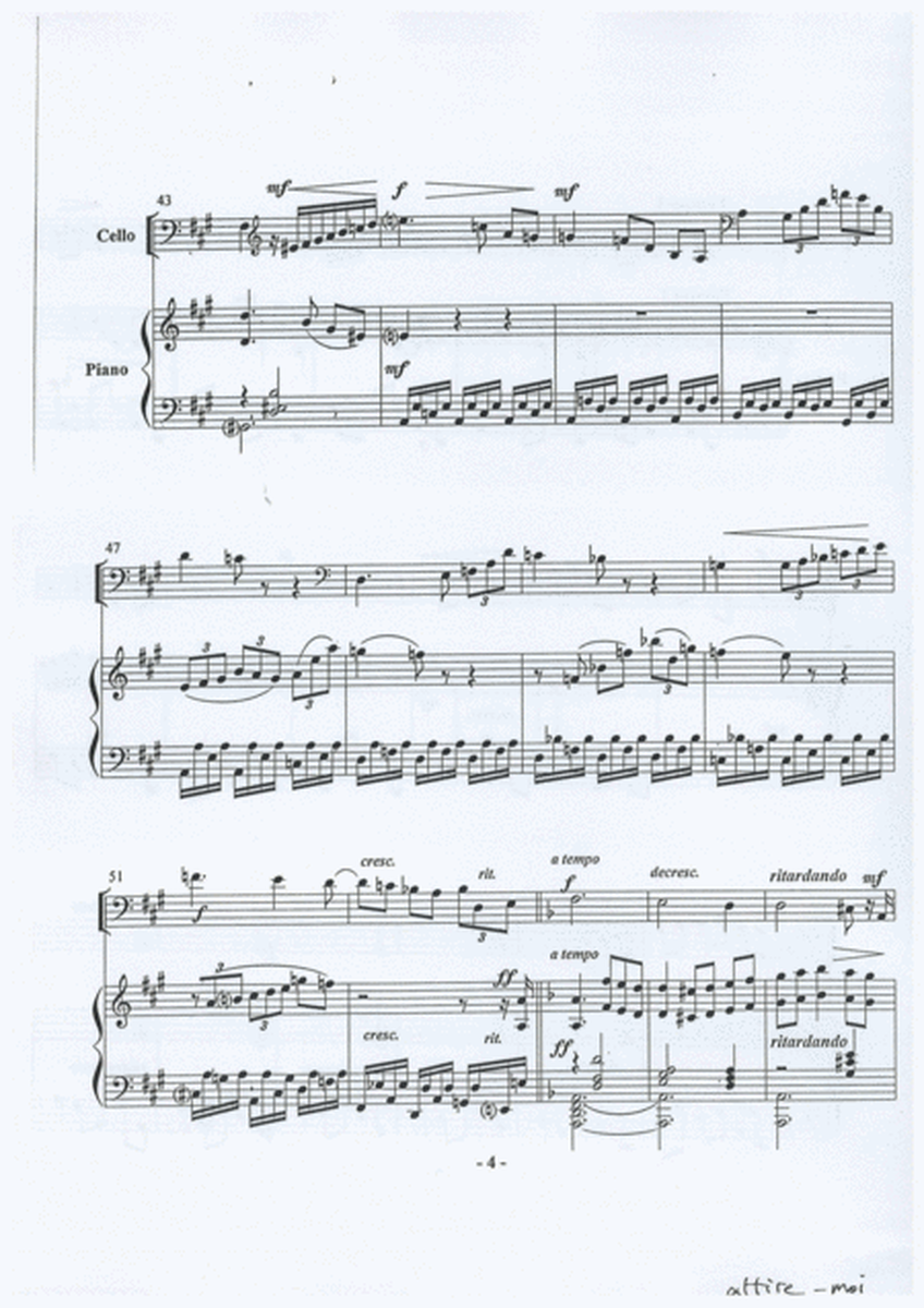 "Attire- moi" for Cello and Piano op. 2 No 11