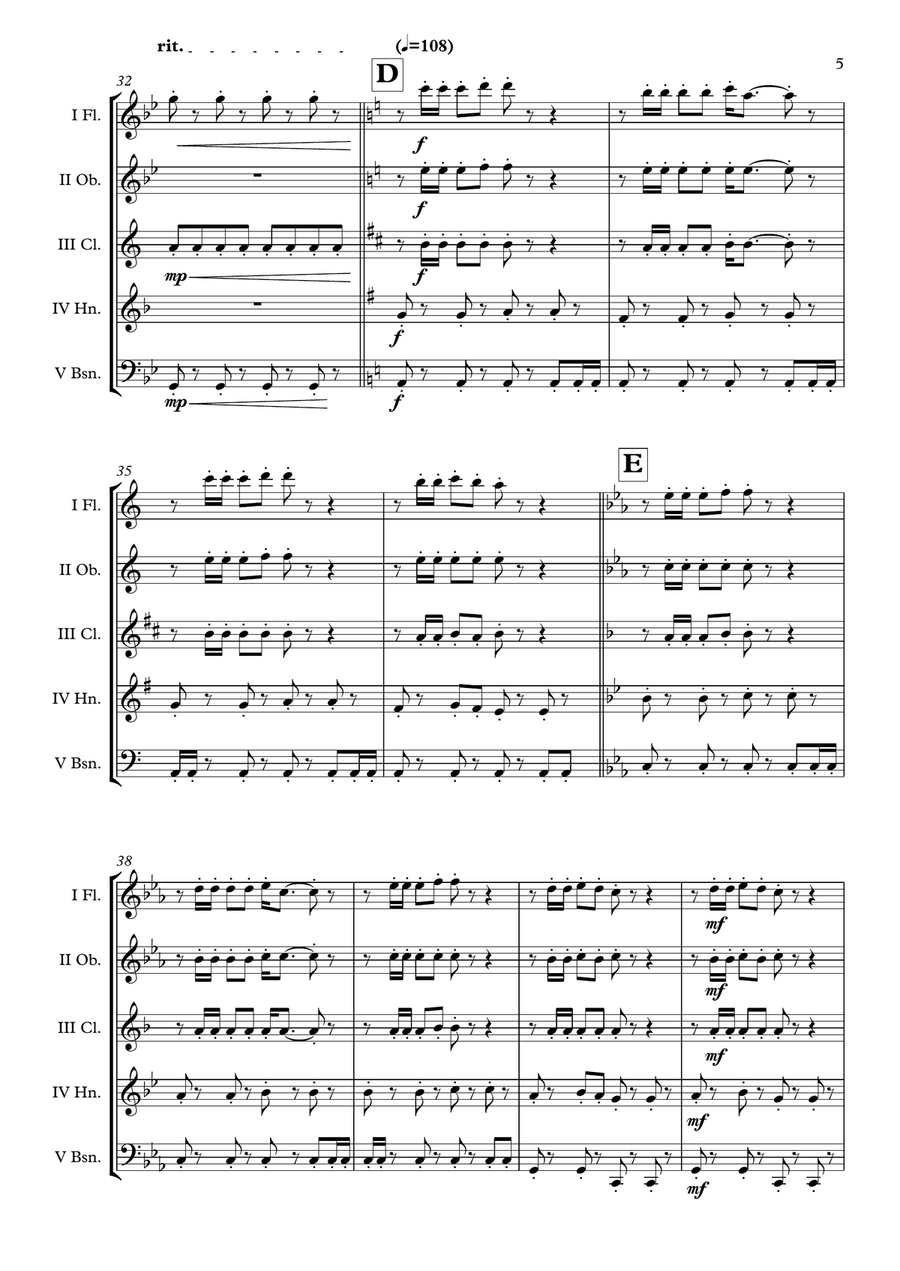 Backdraft Woodwind Quintet scores gallery preview page 6
