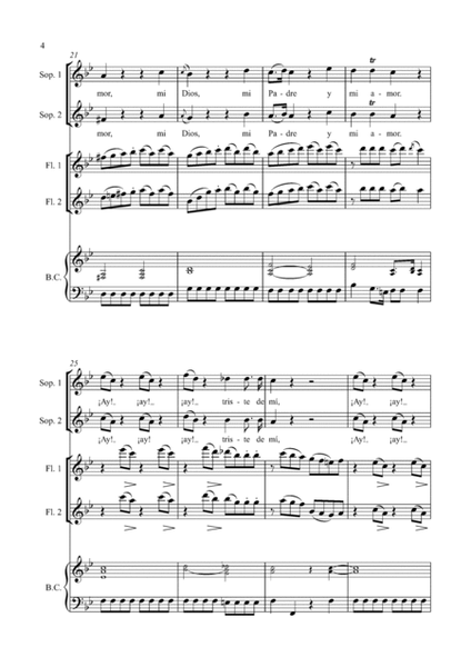 Ya murio mi redentor - Duet with two flutes and continuo - Mexican Baroque - Score Only
