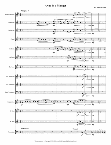Away in a Manger - Brass Band - Score and all parts image number null