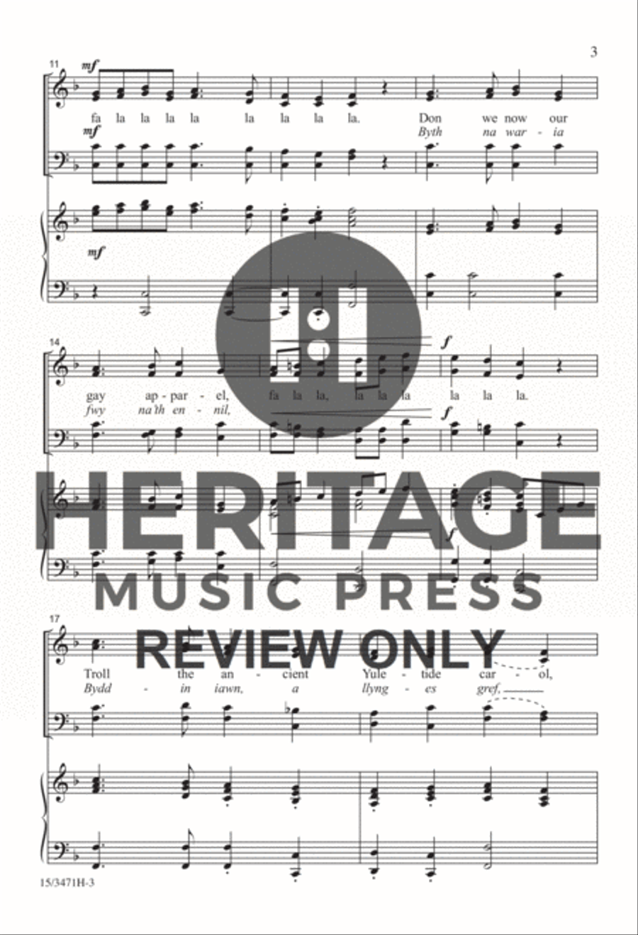 Deck the Hall Deck the Hall 4-Part scores gallery preview page 3