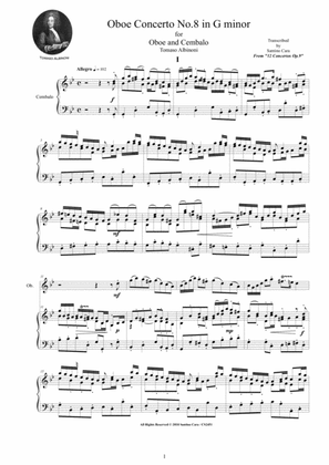 Albinoni - Oboe Concerto No.8 in G minor Op.9 for Oboe and Cembalo (or Piano)