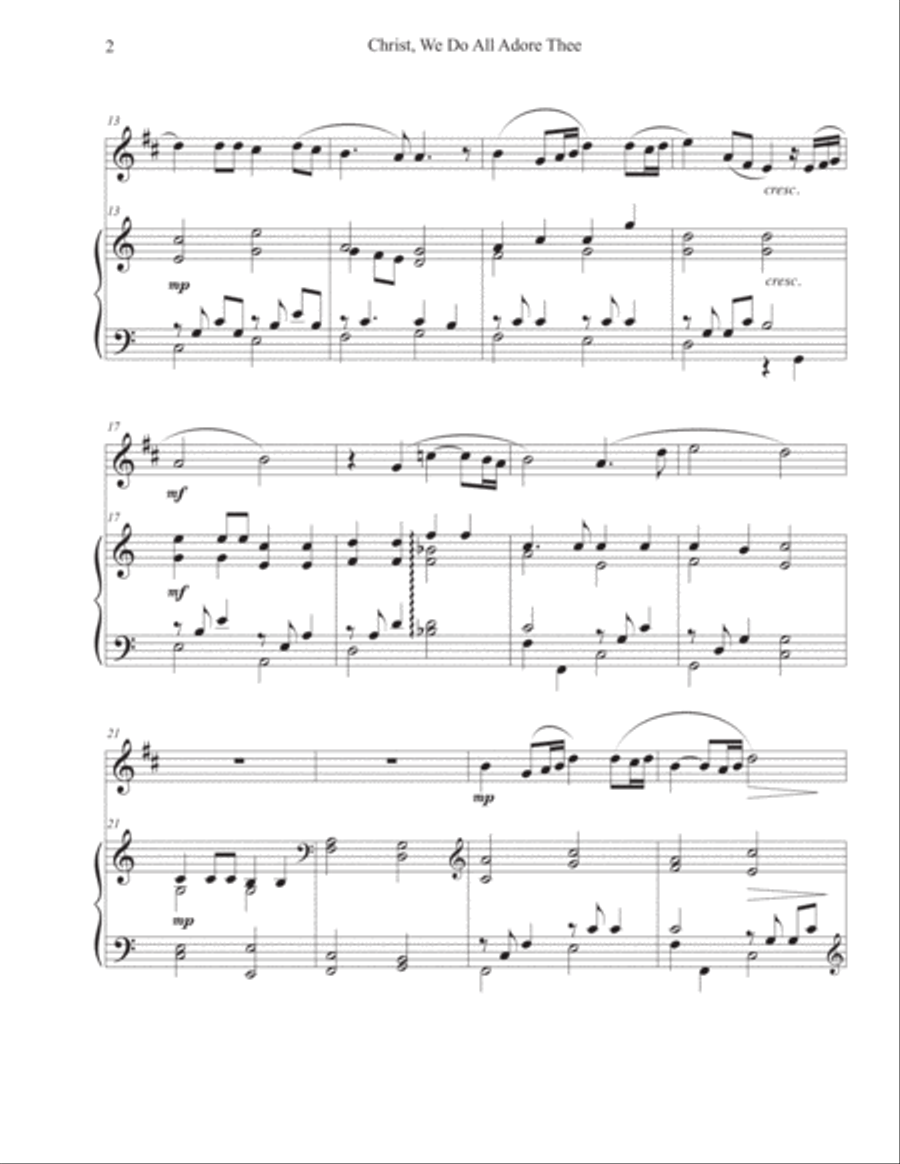 Christ, We Do All Adore Thee (Clarinet-Piano) Clarinet Solo scores gallery preview page 2