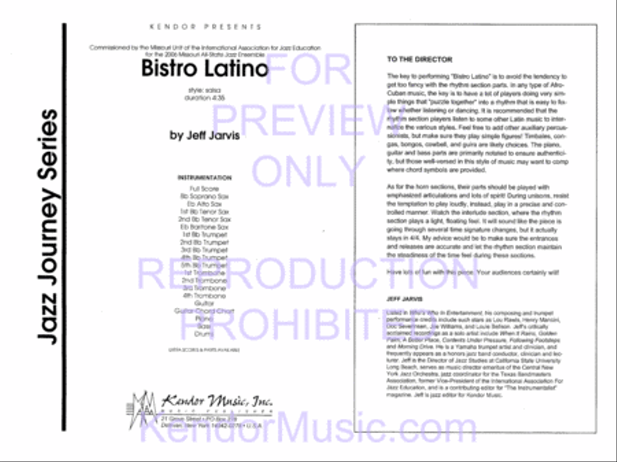 Bistro Latino Jazz Ensemble scores gallery preview page 2