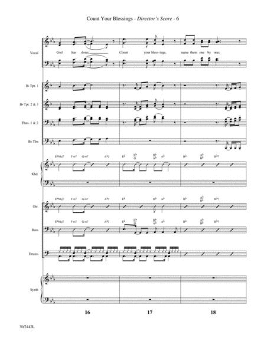 Count Your Blessings - Brass and Rhythm Score and Parts Choir scores gallery preview page 6