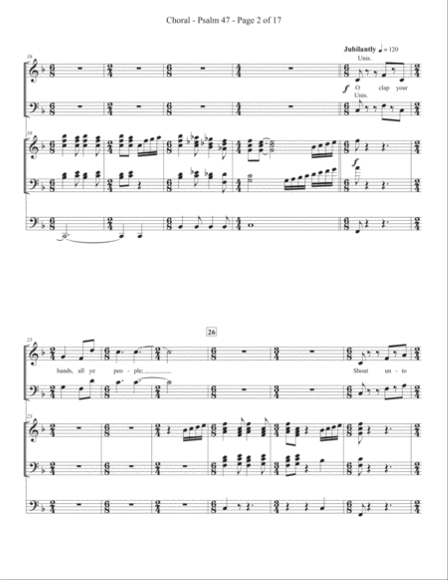 Psalm 47 - O Clap Your Hands 4-Part scores gallery preview page 2