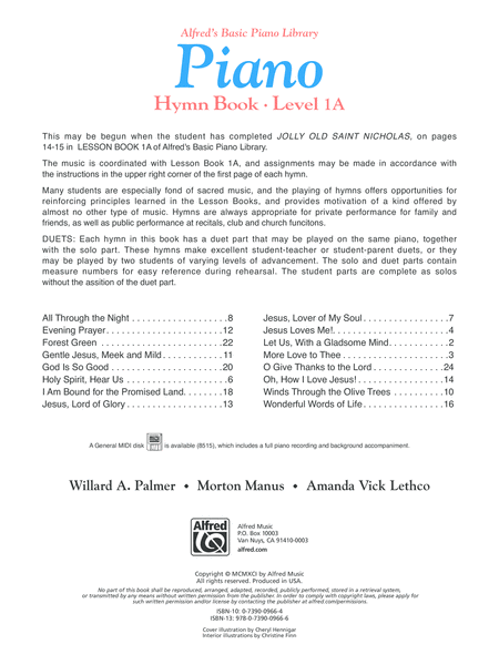 Alfred's Basic Piano Course Hymn Book, Level 1A