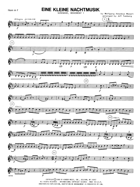 Eine Kleine Nachtmusik/Serenade (Mvt. 1) - Horn in F