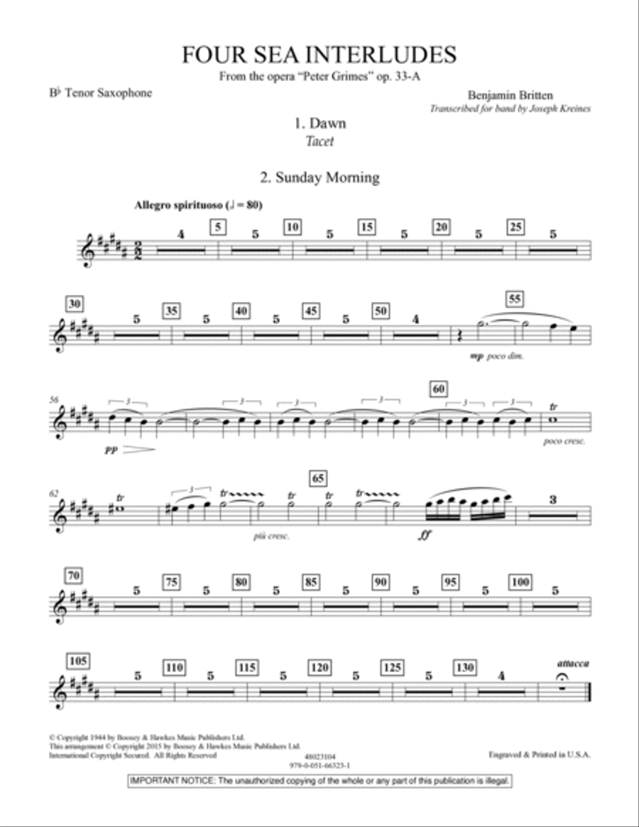 Four Sea Interludes (from the opera 
