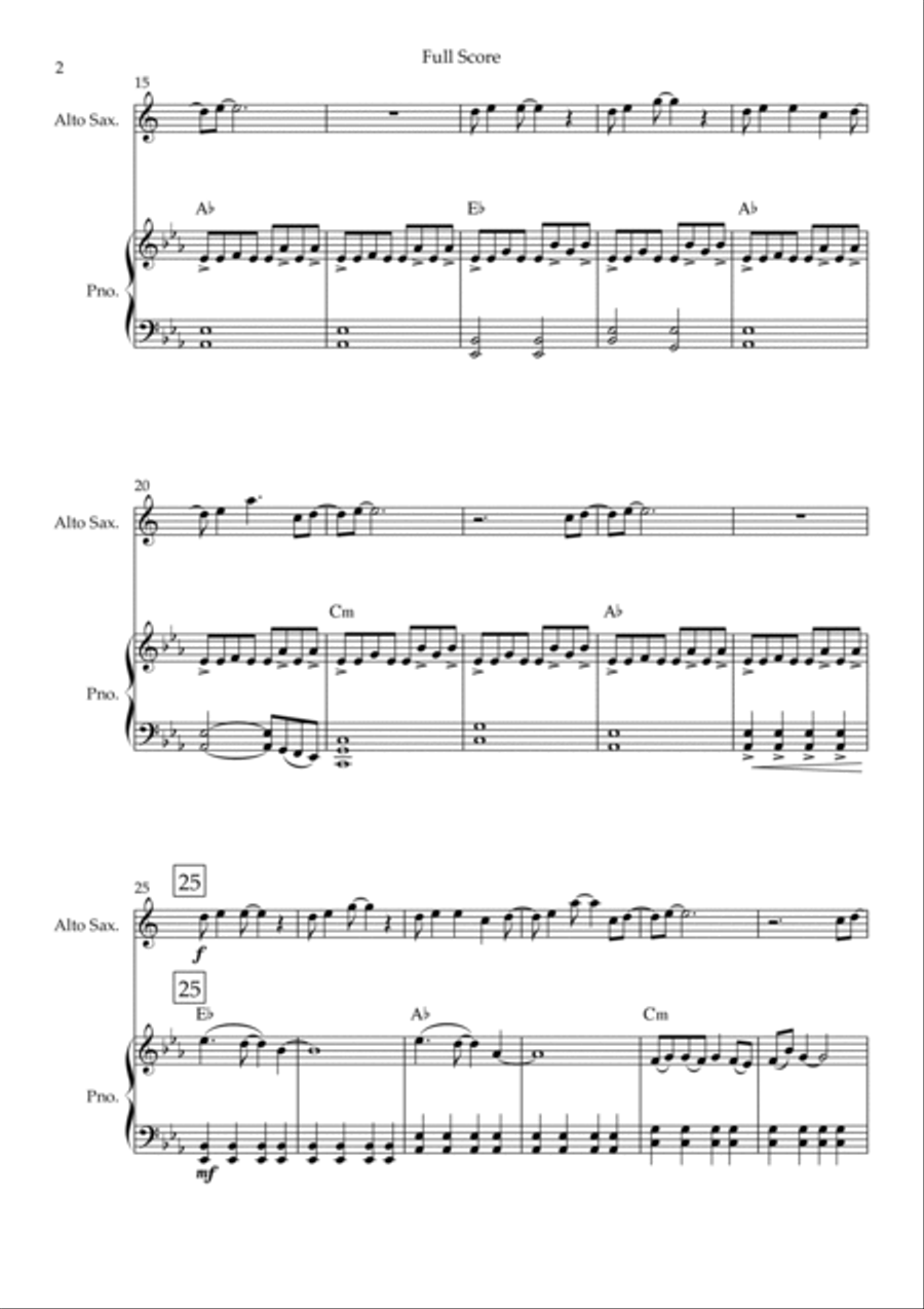 Without You Without You Alto Saxophone scores gallery preview page 2