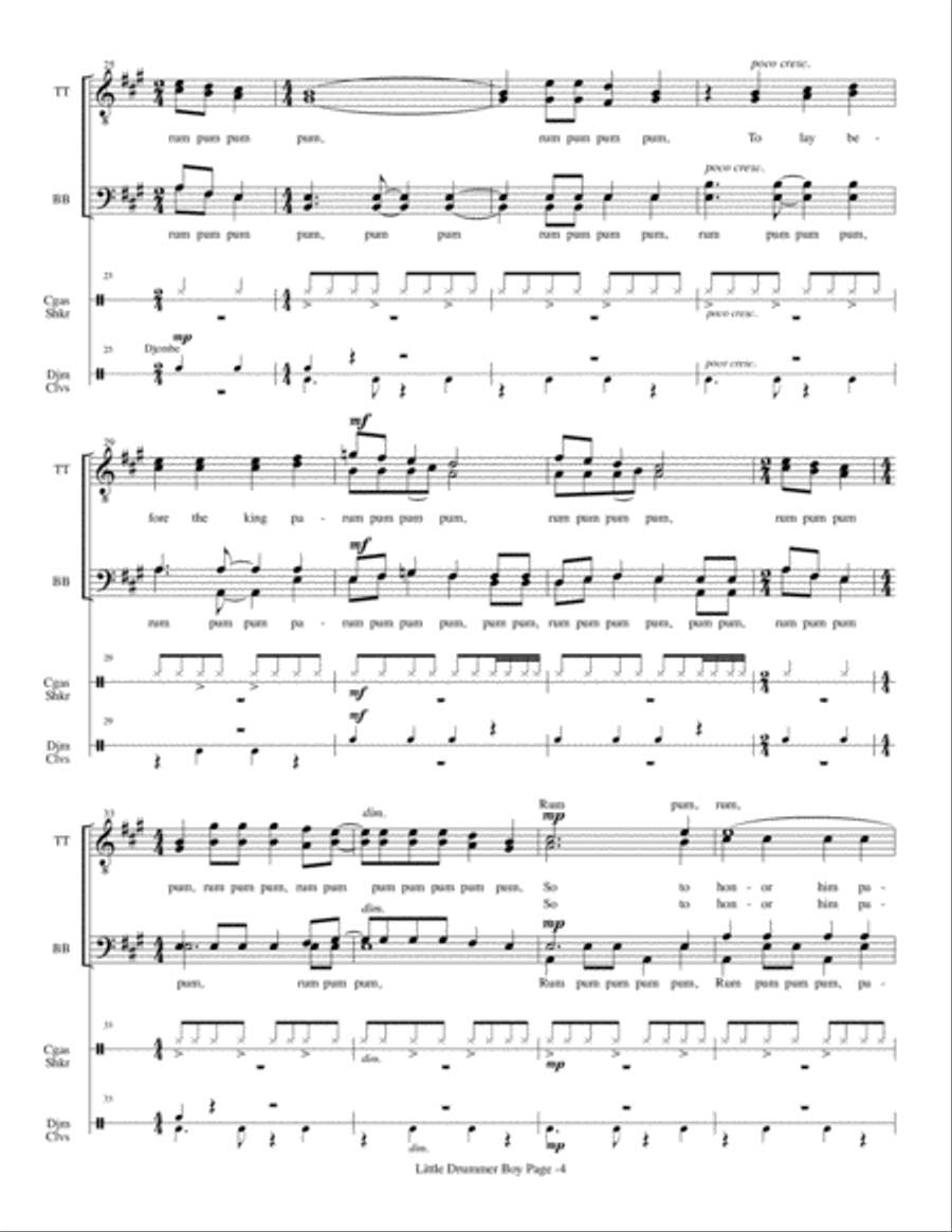 The Little Drummer Boy The Little Drummer Boy TTBB scores gallery preview page 4