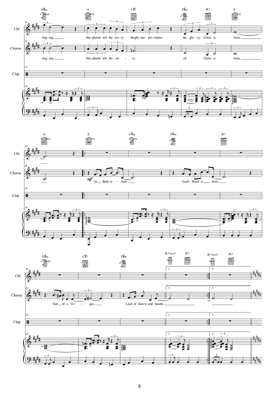 Heaven and Earth - Christmas swing for children and piano Unison Choir scores gallery preview page 4