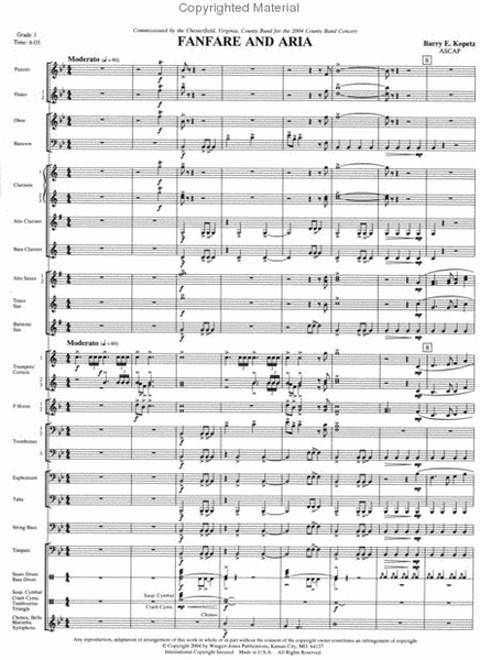 Fanfare and Aria - Full Score image number null