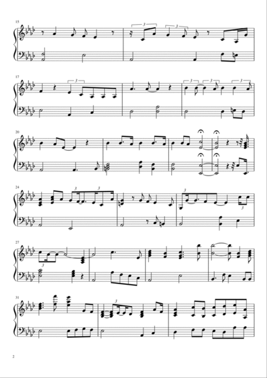 La Vie En Rose (A Star Is Born) Easy Piano scores gallery preview page 2