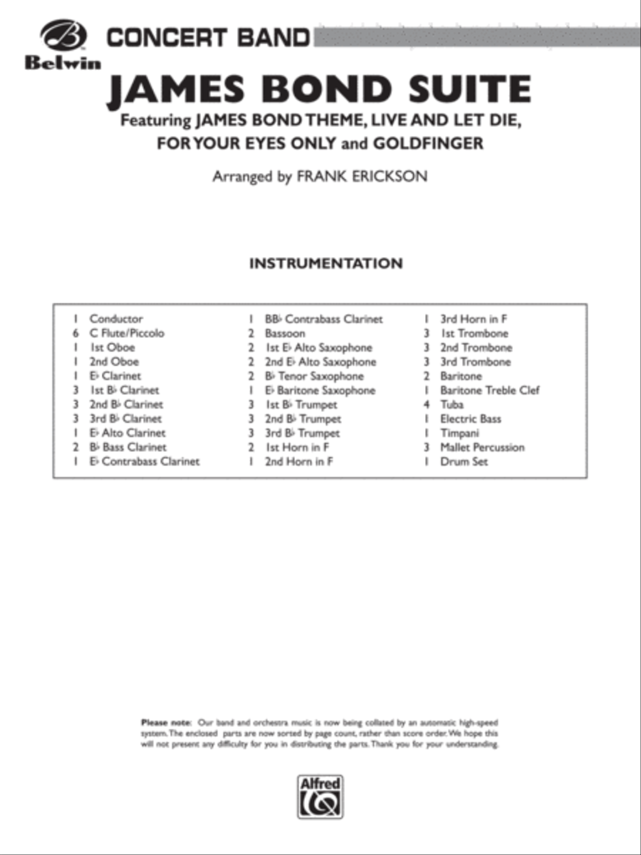 James Bond Suite (Medley): Score Concert Band scores gallery preview page 1